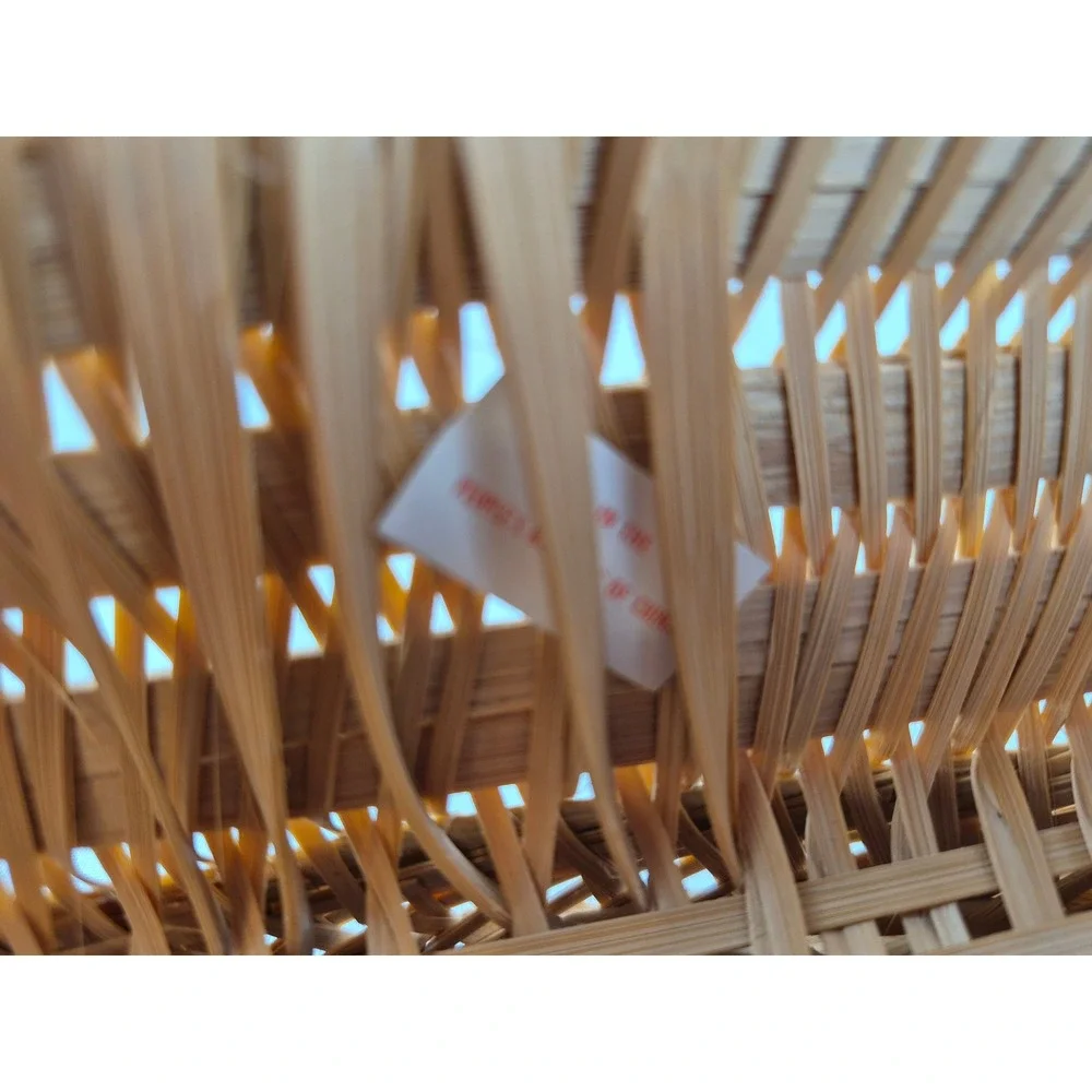 Vintage Woven Wicker Gathering Basket Rectangular Bamboo Rattan Garden‎ Handle